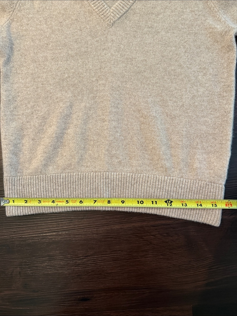 Minnie Rose V-Neck Sweater in Light Taupe - Picture 7 of 8